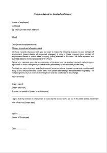 Letter Requesting Confirmation of Agreement to Contract Changes